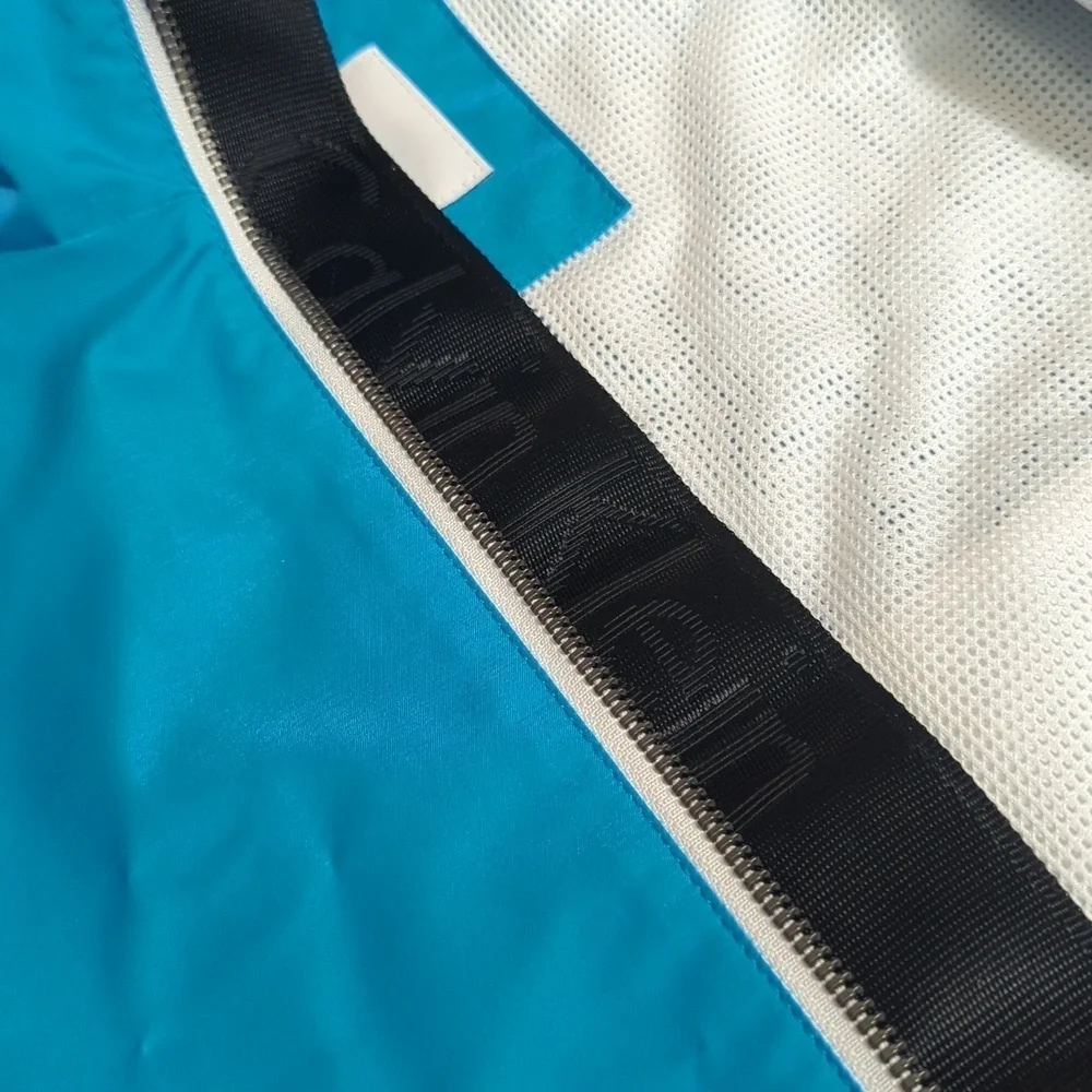 Calvin Klein Color Block Track Jacket, Spell Out, Hidden Hood, Vented Back, Med